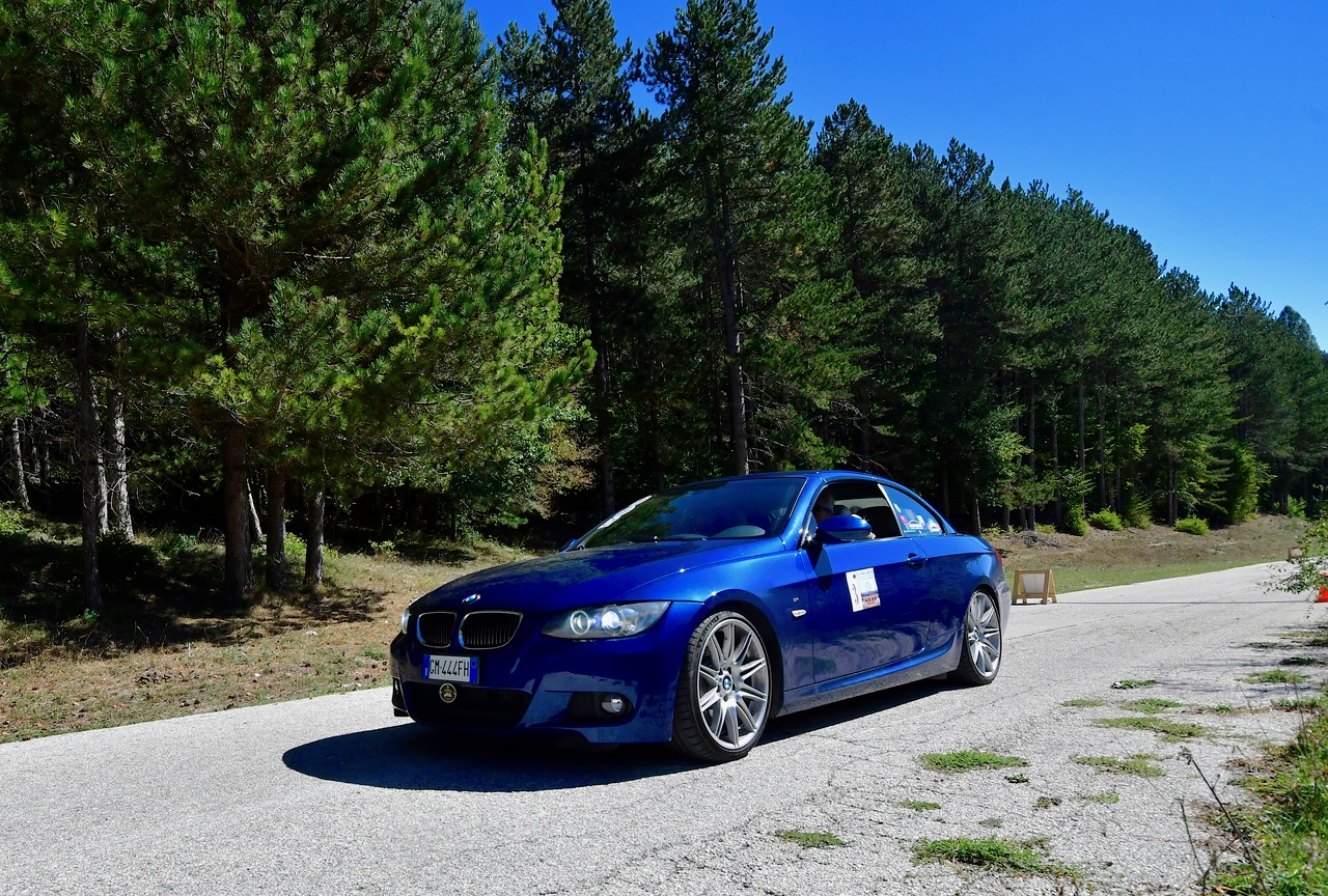 Lorenzo Tessari su BMW 335 impegnato nelle prove di regolarità di Pescasseroli